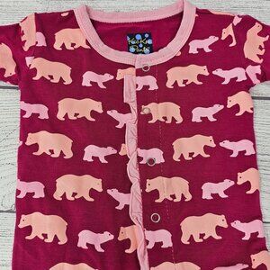NWT Kickee Pants Baby Girl Brown Bears Ruffle Butt‎ Footie Size 3-6 months